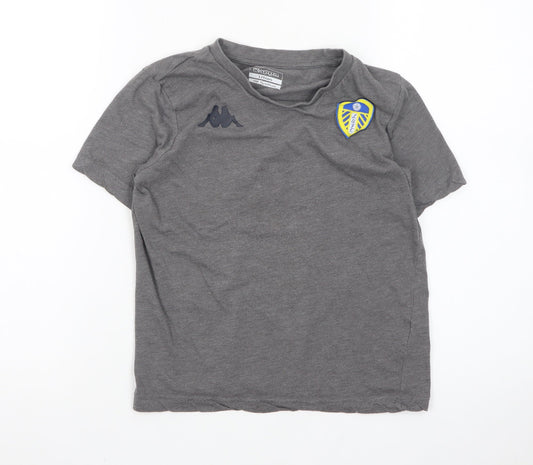 Kappa Boys Grey Leeds United Short Sleeve T-Shirt 11-12 Years