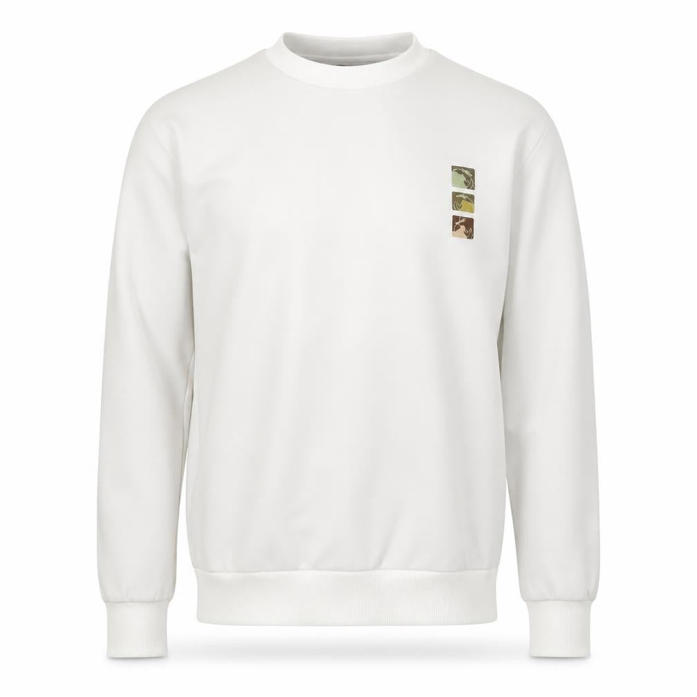 Urban Revivo Men's White XS Pullover Sweatshirt Logo Print
