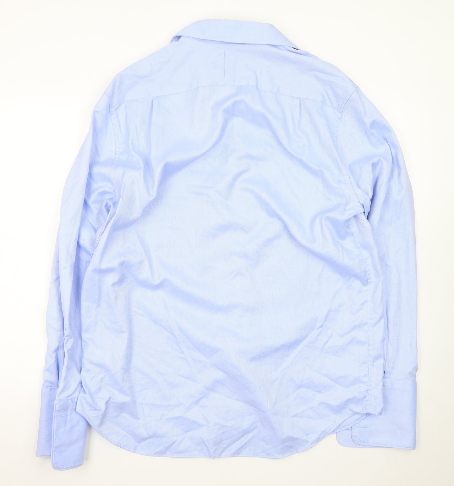 Marks and Spencer Men's Blue Regular Fit Dress Shirt 16.5in Cotton