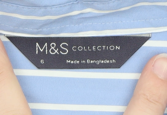 Marks and Spencer Women’s Blue Striped Button-Up Shirt Size 6