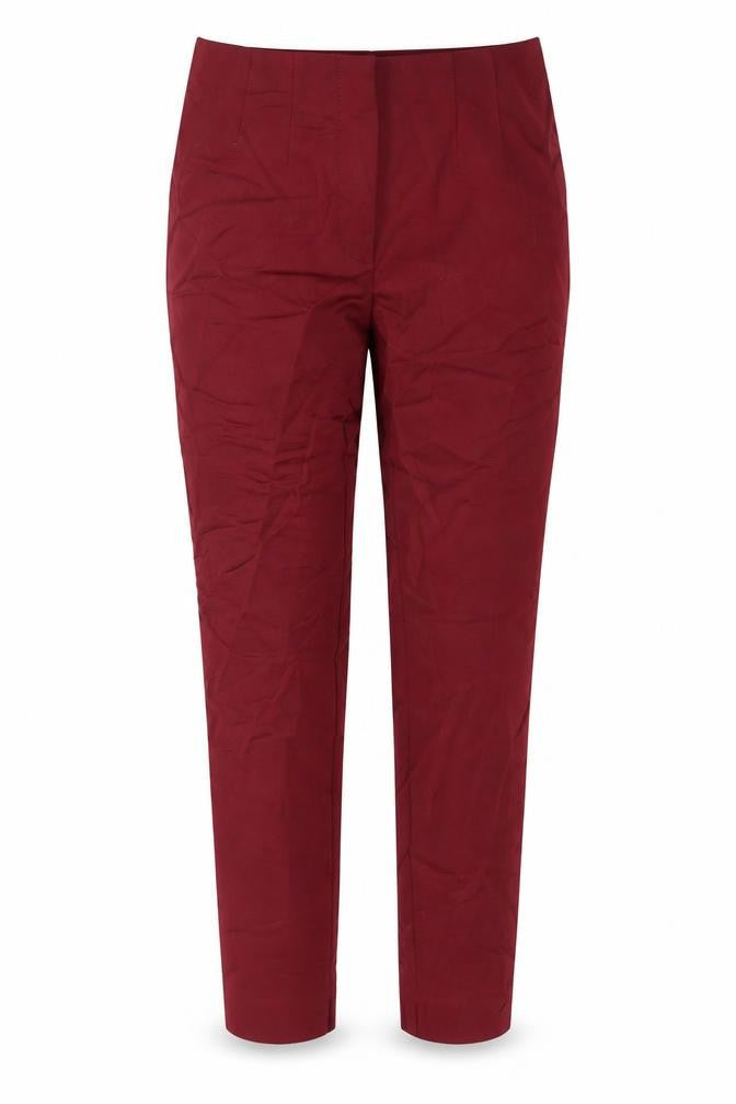 Mango Women Burgundy Slim Trousers Size 8 Cotton Blend