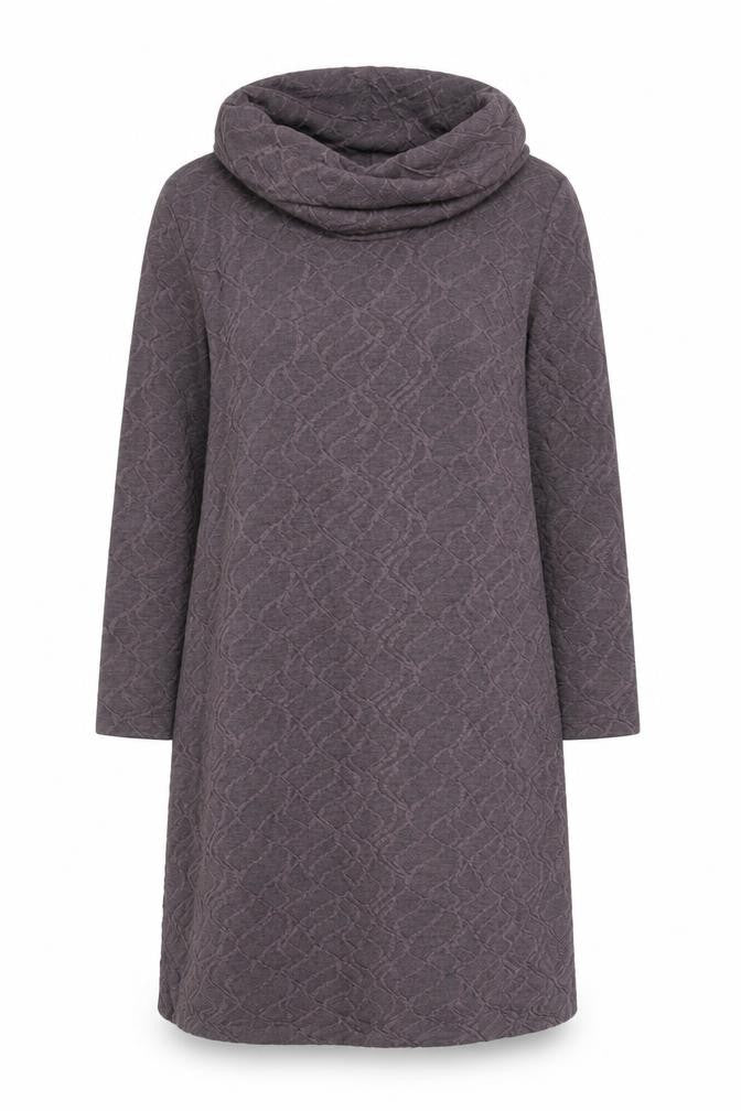 Sisley Women Brown Knit Cowl Neck Shift Dress Size M