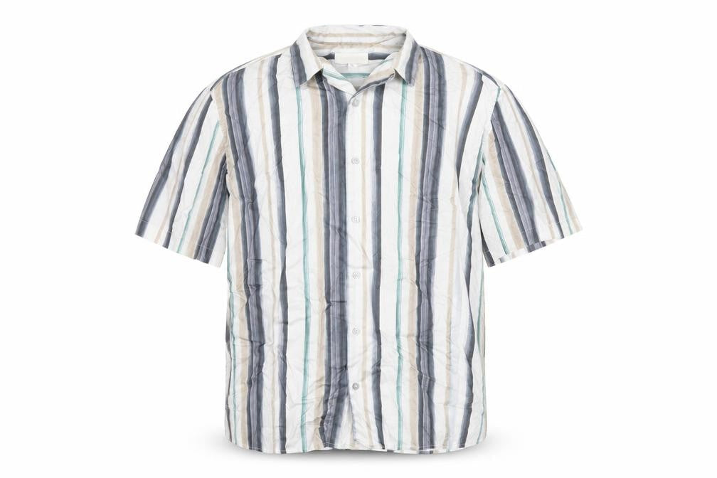 Marks & Spencer Autograph Men's Multicoloured XL Striped Short Sleeve Cotton Shirt