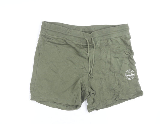 Jack & Jones Men's Green Athletic Shorts L Regular Fit Drawstring