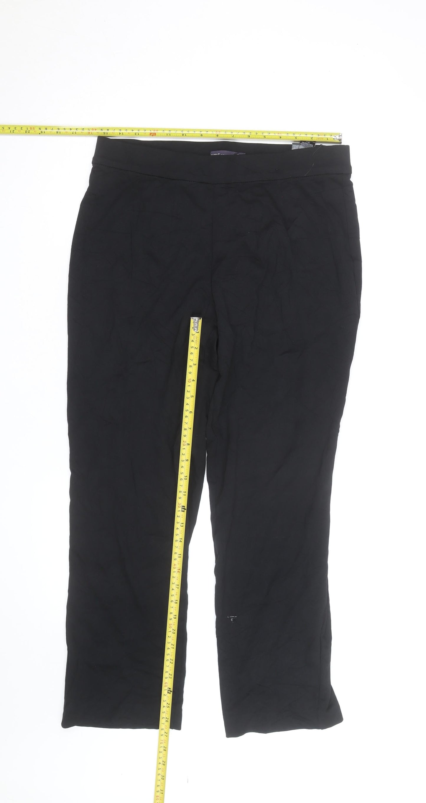 Marks and Spencer Women Black Size 14 Straight Leg Lightweight Trousers