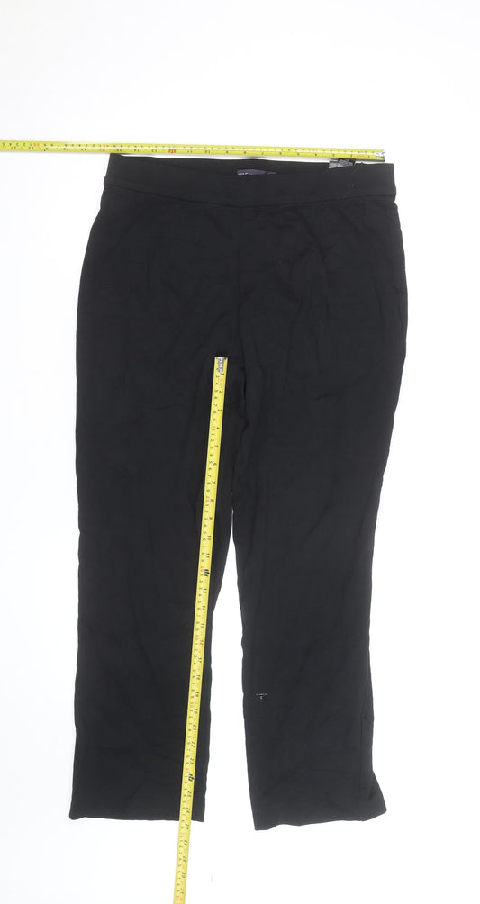 Marks and Spencer Women Black Size 14 Straight Leg Lightweight Trousers