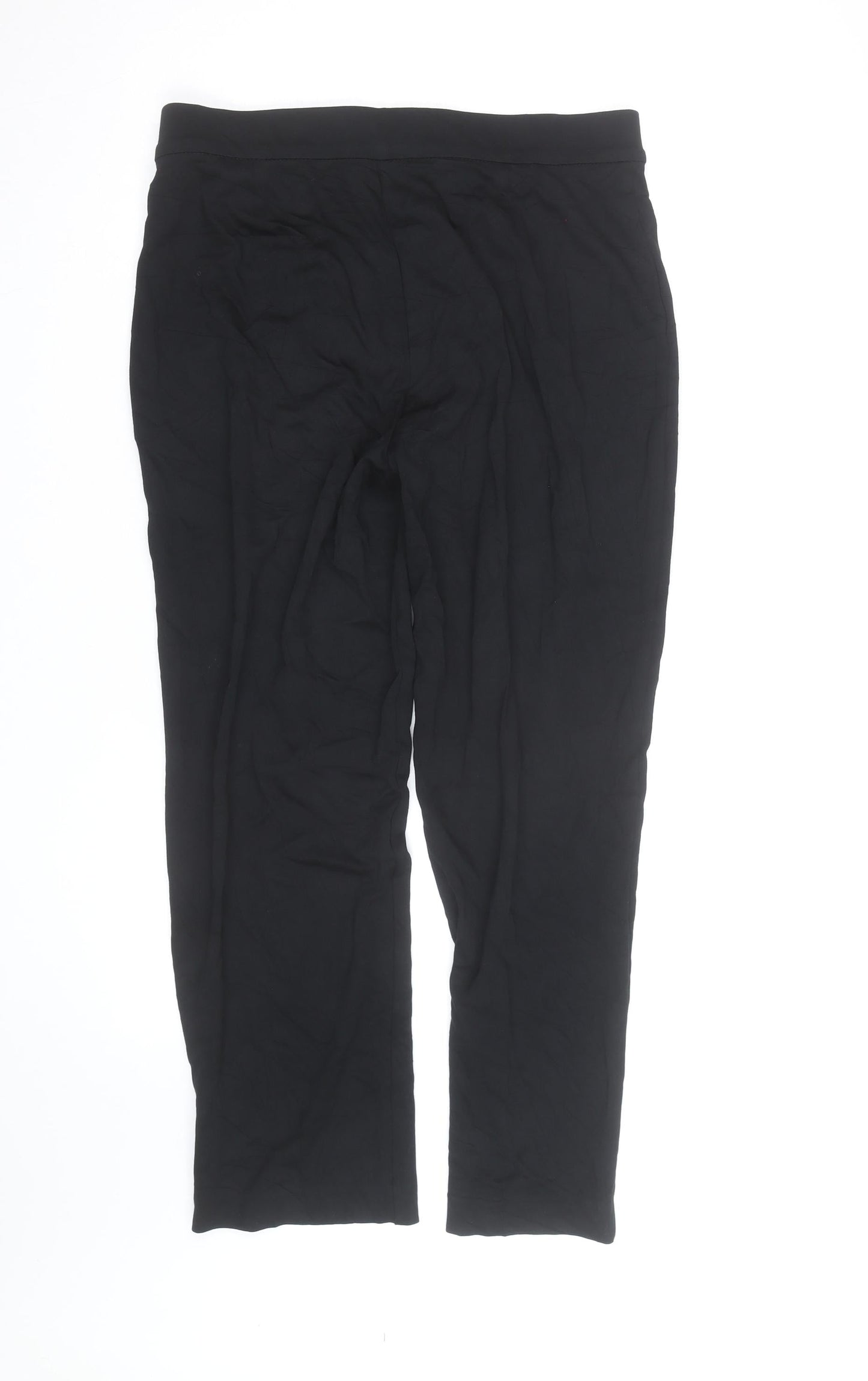 Marks and Spencer Women Black Size 14 Straight Leg Lightweight Trousers