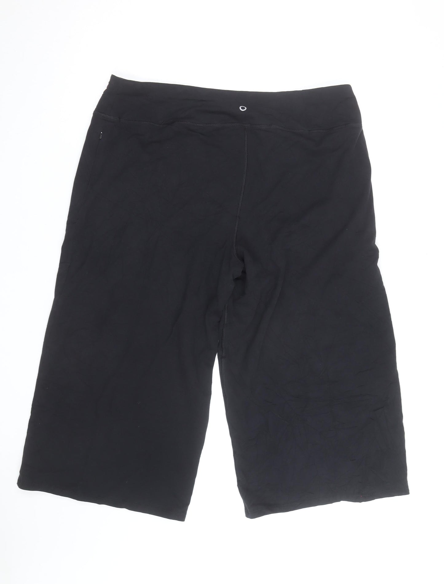 Marks and Spencer Womens Black Cropped Trousers Size 16 Cotton Blend