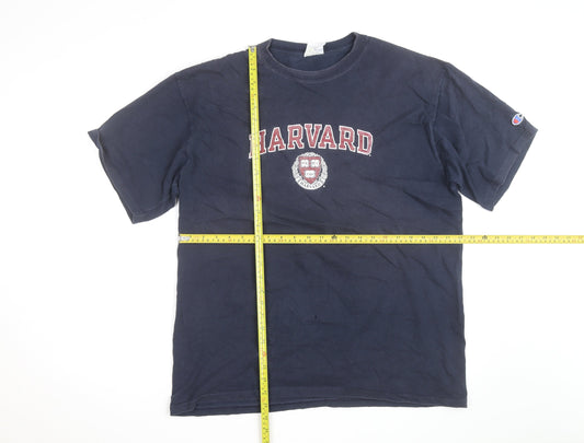 Champion Men's Blue Harvard University Graphic T-Shirt XL