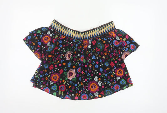 Guess Womens Multicoloured Floral Off Shoulder Boho Blouse XS