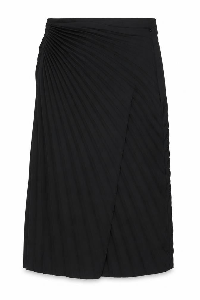Marks & Spencer Women's Black Pleated Midi Skirt Size 12