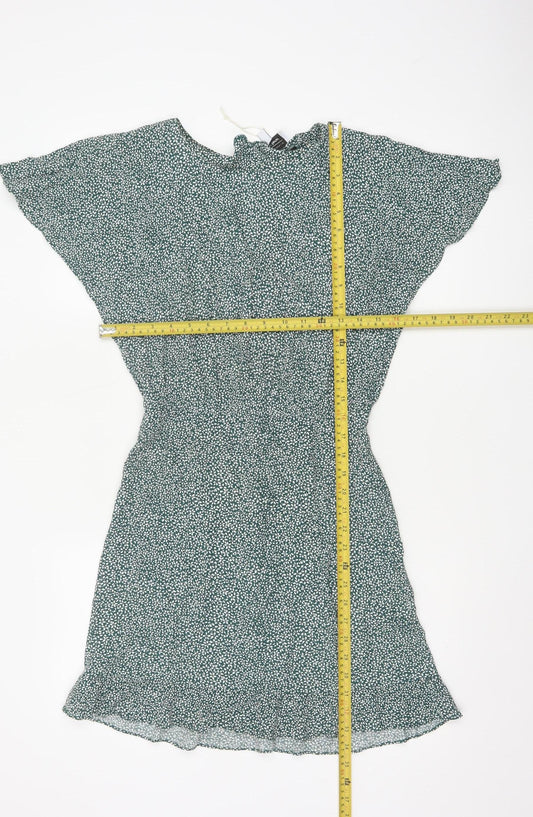& Other Stories Women Green Floral Short Shift Dress Size 6