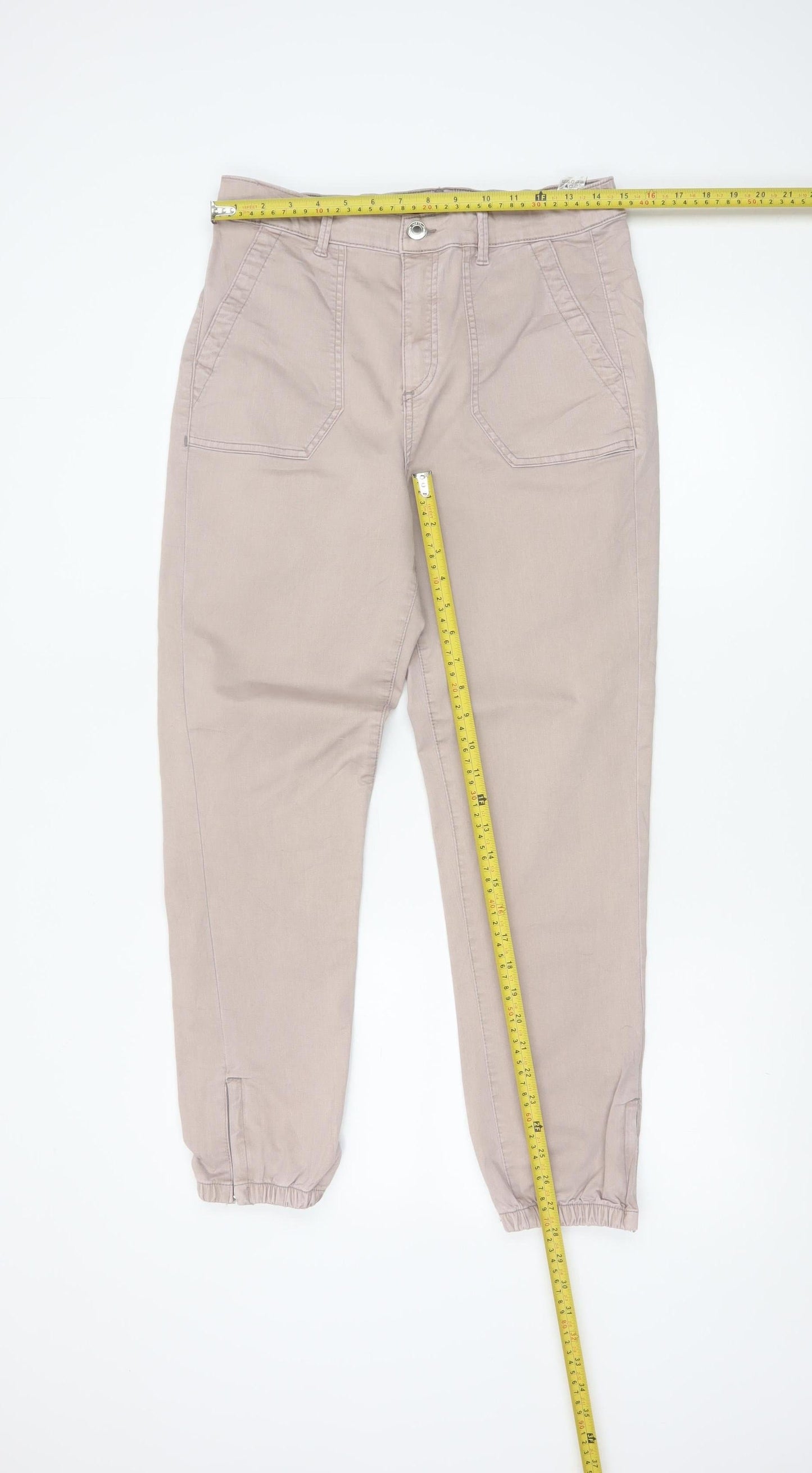 Marks and Spencer Women Beige Jogger Trousers Size 12 Regular