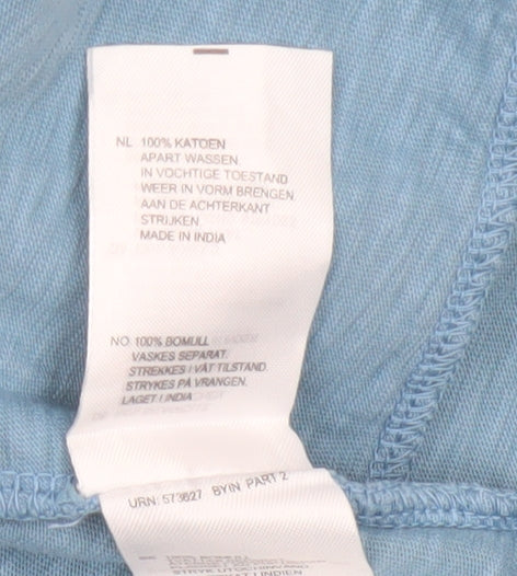 White Stuff Women's Blue Embroidered Cotton Tunic Top UK 10