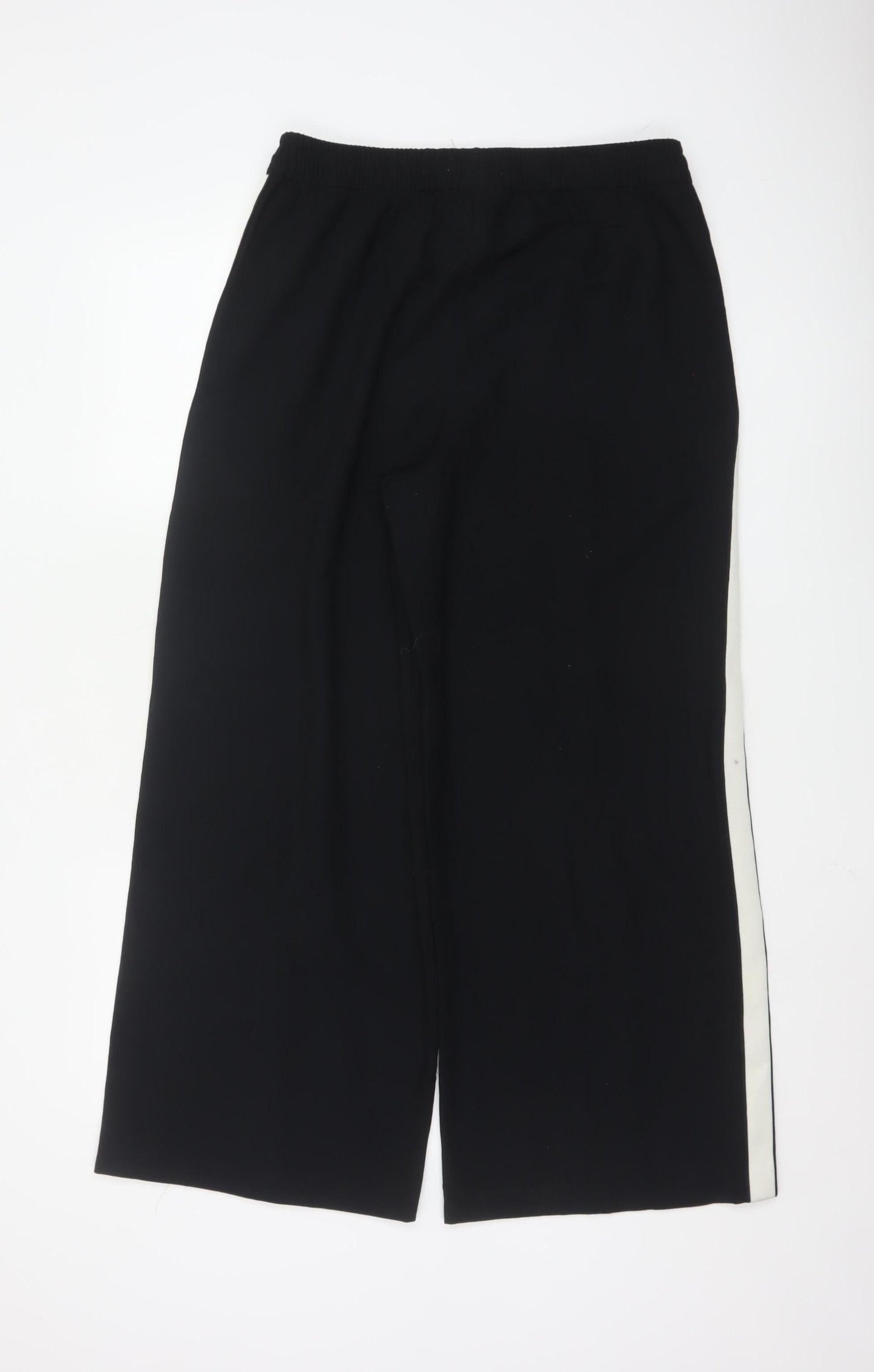 Marks and Spencer Women Black Wide-Leg Trousers Size 12 Short