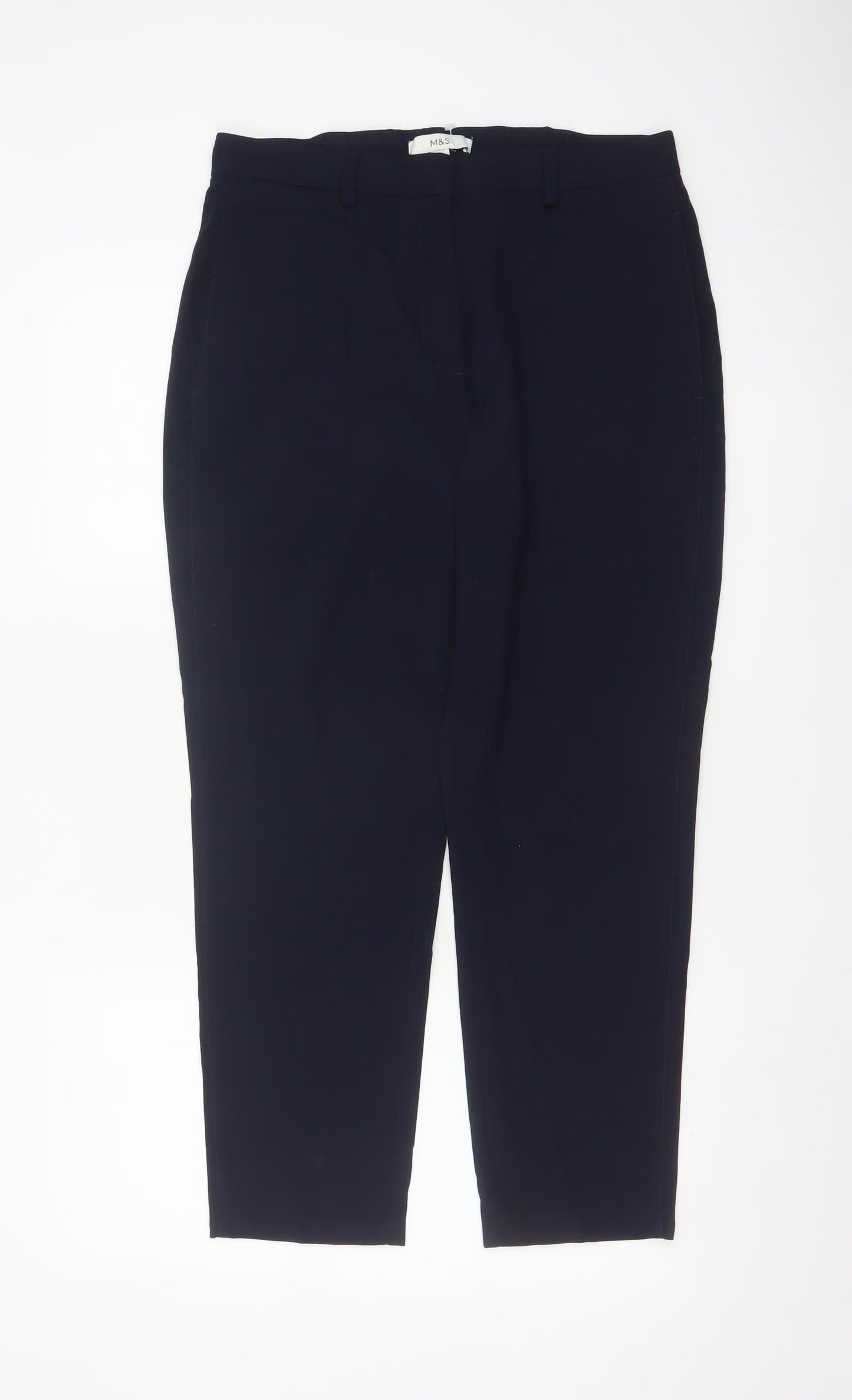 Marks and Spencer Women’s Navy Blue Short Tapered Trousers Size 12