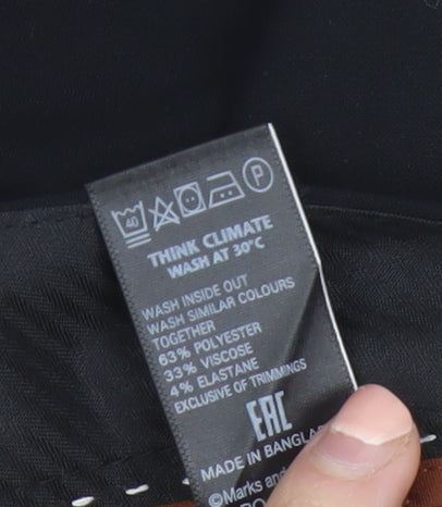 Marks and Spencer Women's Black Regular Slim Trousers Size 6