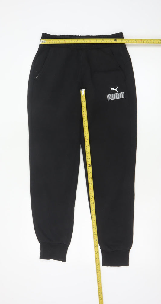 Puma Men's Black Jogger Sweatpants S Regular Fit Fleece