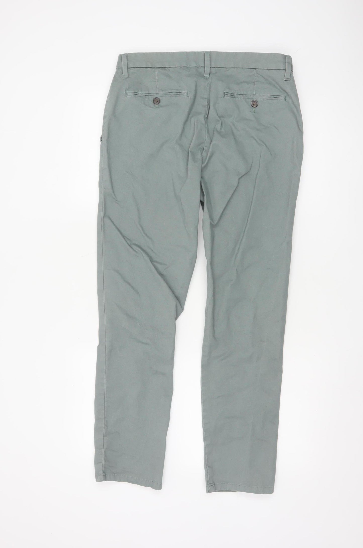 Marks and Spencer Men's Green Slim Fit Chino Trousers 32W 29L