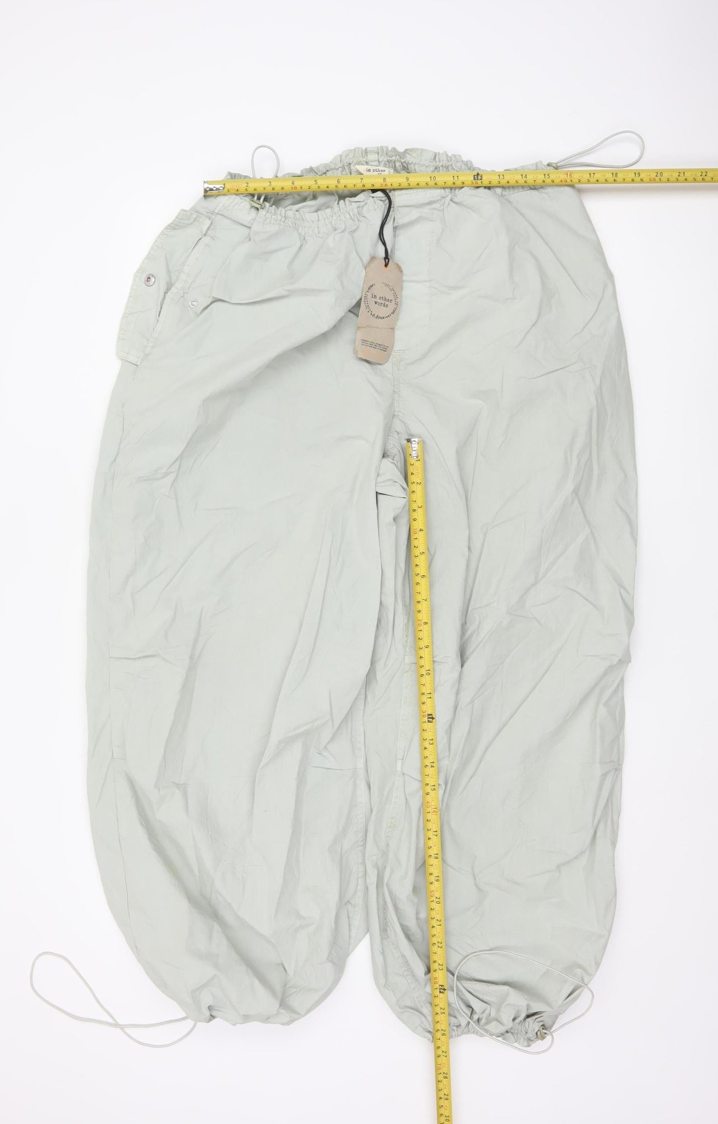 River Island Women’s Light Grey Cargo Trousers Size 18 Cotton
