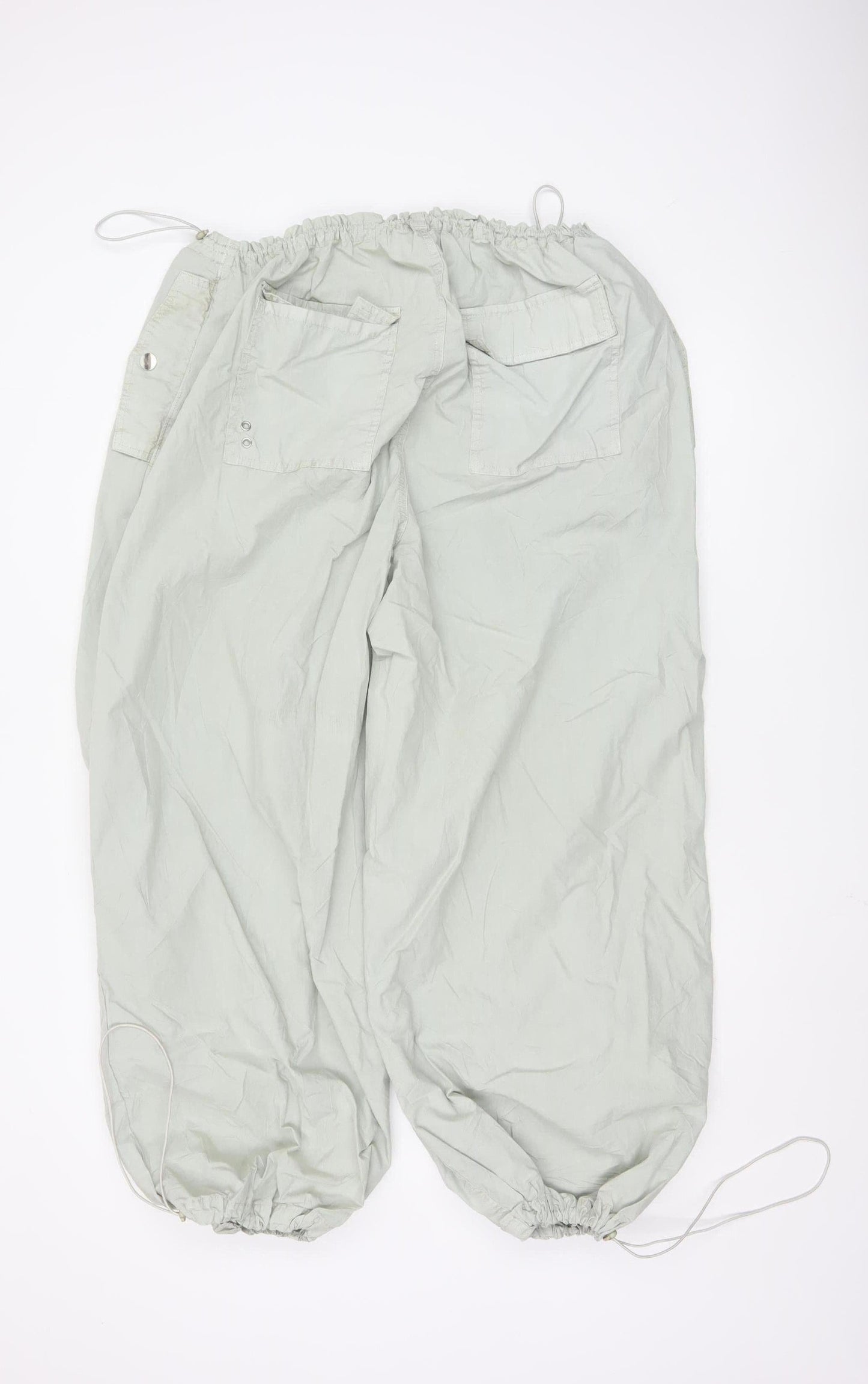 River Island Women’s Light Grey Cargo Trousers Size 18 Cotton