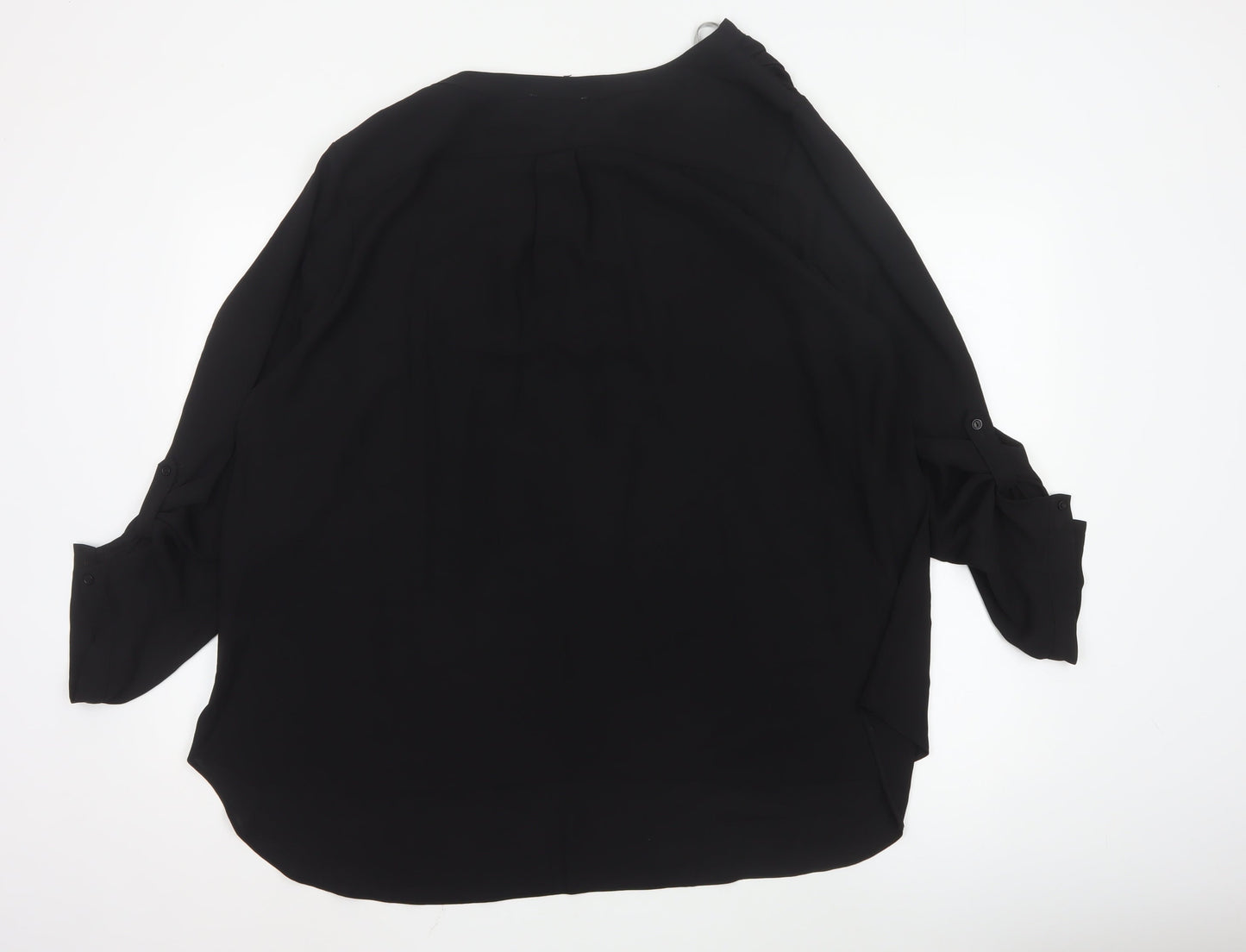 rogers+rogers Women's Black Zip Front Plus Size 24 Blouse