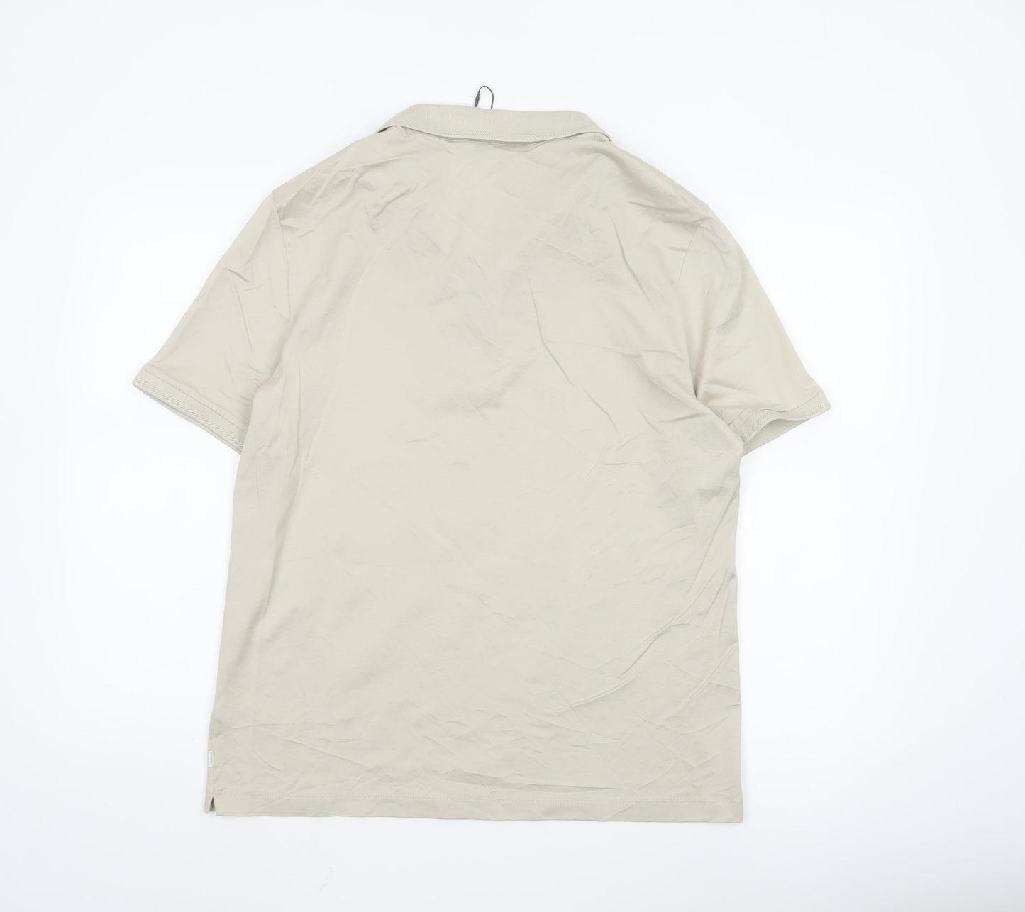 Marks and Spencer Men's Beige Supima Cotton Polo Shirt L