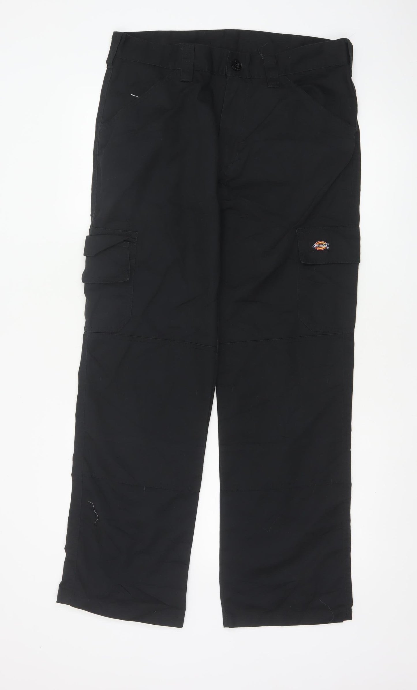 Dickies Men's Black Cargo Work Trousers 32R Polyester Cotton