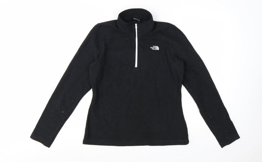The North Face Women Black Fleece 1/4 Zip Pullover Sweatshirt M