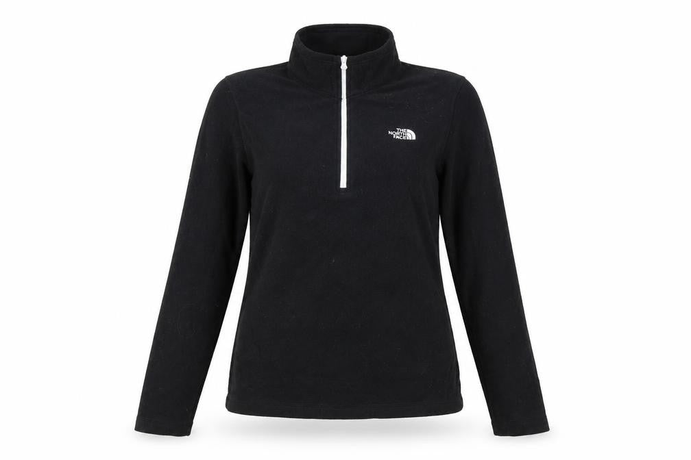 The North Face Women Black Fleece 1/4 Zip Pullover Sweatshirt M