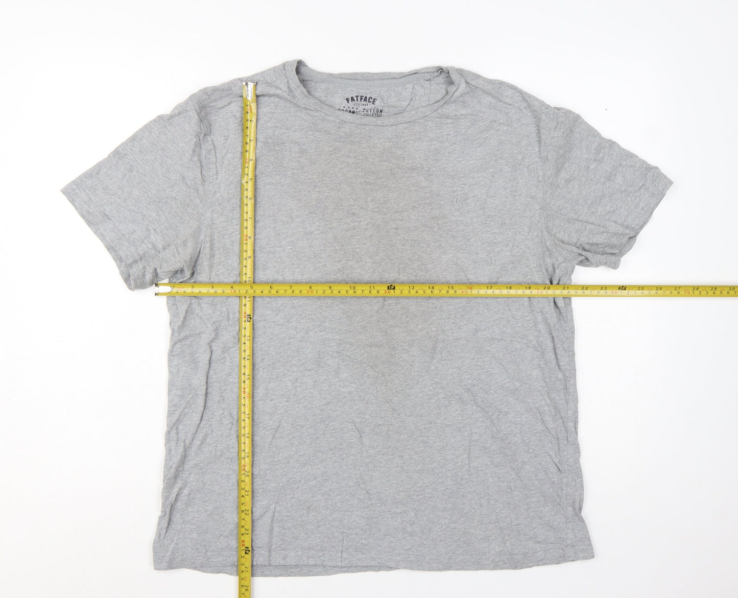 FatFace Men's Grey Organic Cotton Crew Neck T-Shirt Size L