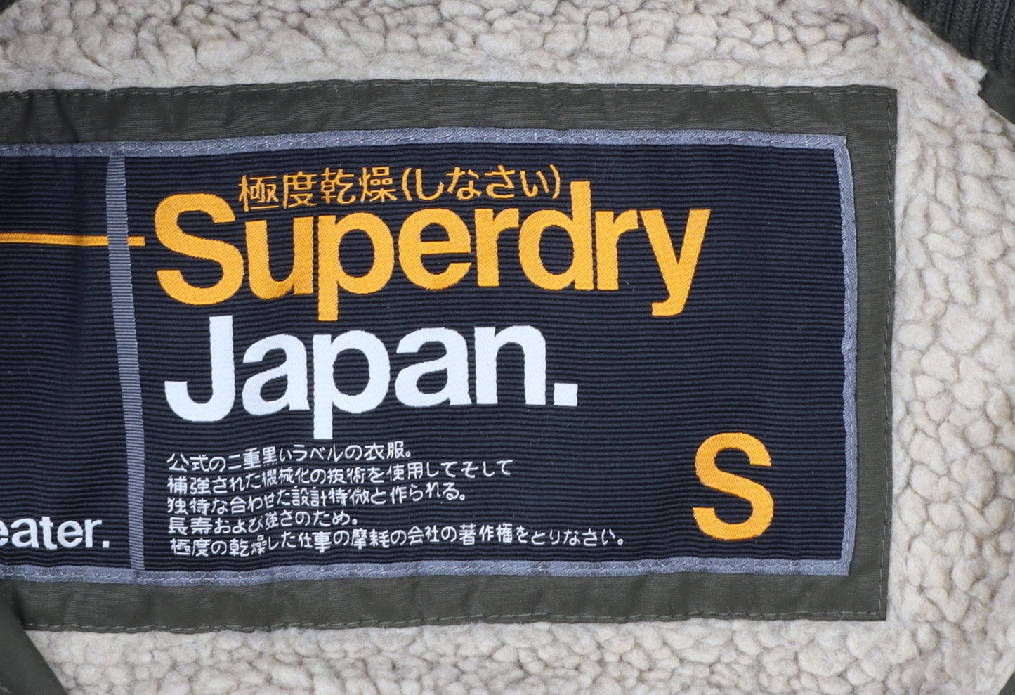 Superdry Womens Green Long Parka Coat S Hooded Faux Fur Trim Winter Jacket