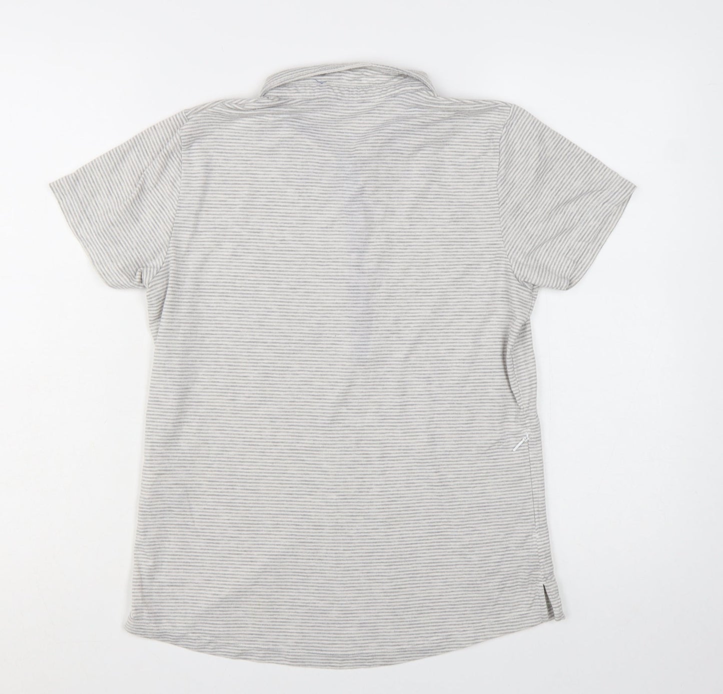 Rohan Womens Grey Striped Polo Shirt Size 10 Lightweight Travel Top