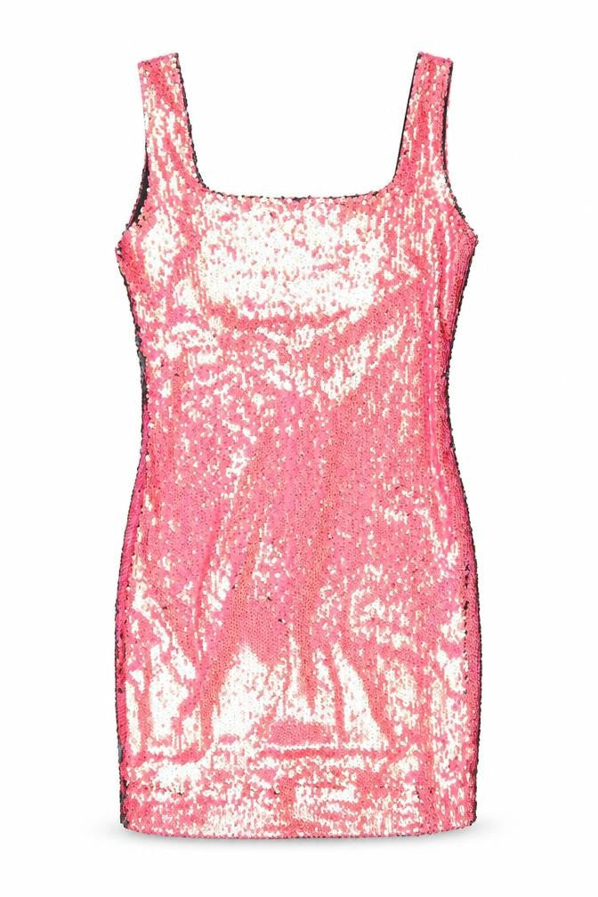 Motel Rocks Women’s Pink Sequin Bodycon Sleeveless Party Dress L