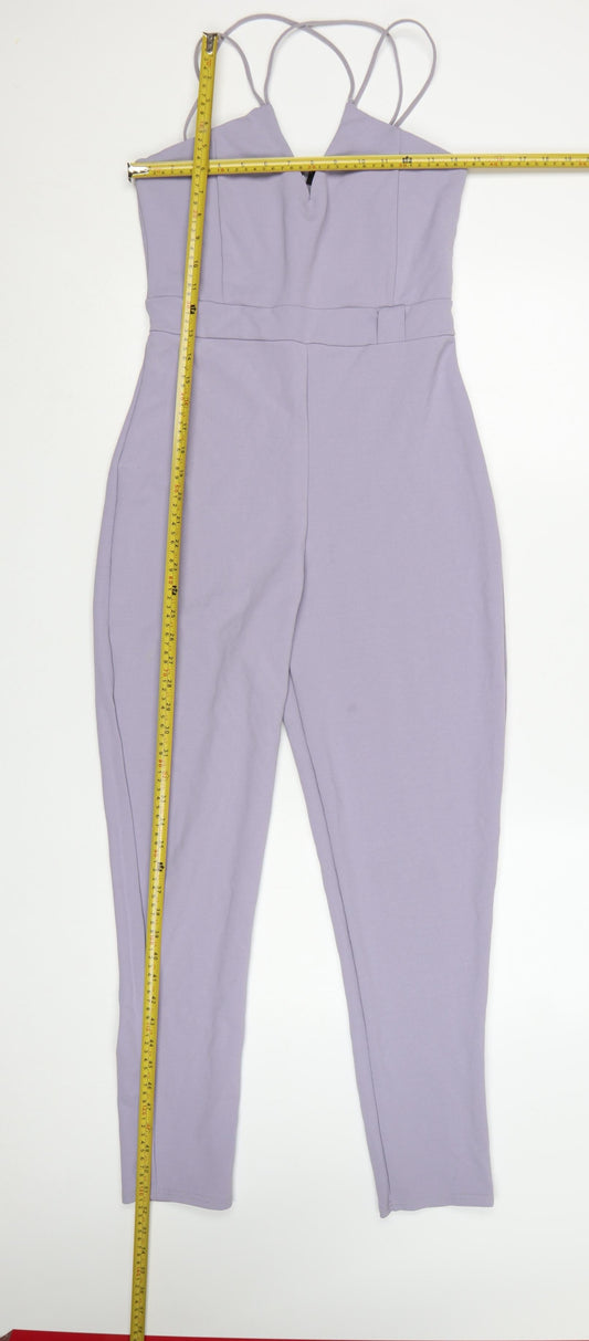 Girls On Film Women's Purple Strappy Slim Fit Jumpsuit Size 10