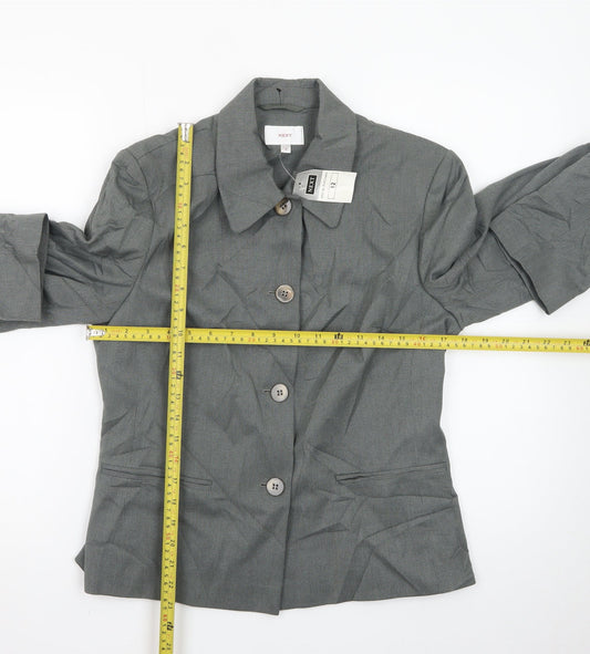 Next Women Grey Size 12 Single-Breasted Suit Jacket
