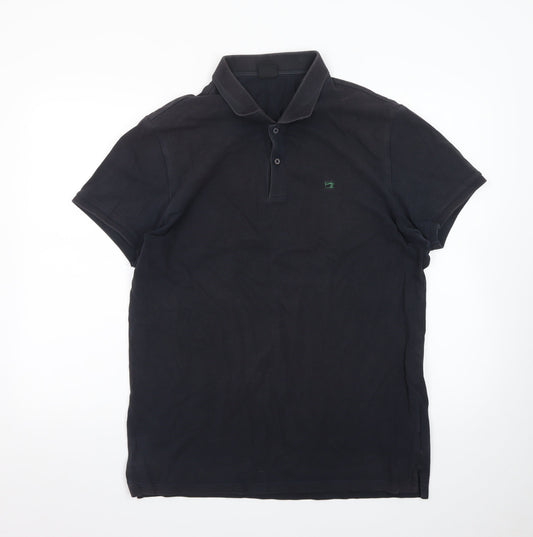 Scotch & Soda Men's Black Cotton Polo Shirt XL Regular Fit