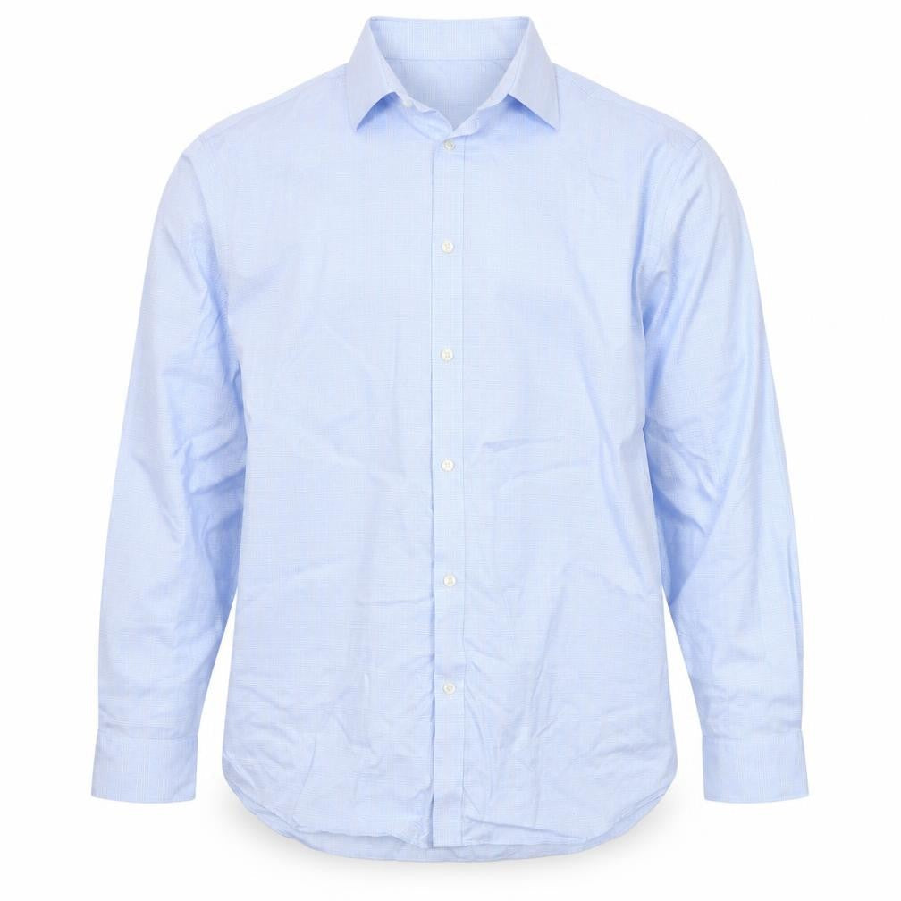 Marks & Spencer Men’s Blue Regular Fit Non-Iron Long Sleeve Dress Shirt 42cm