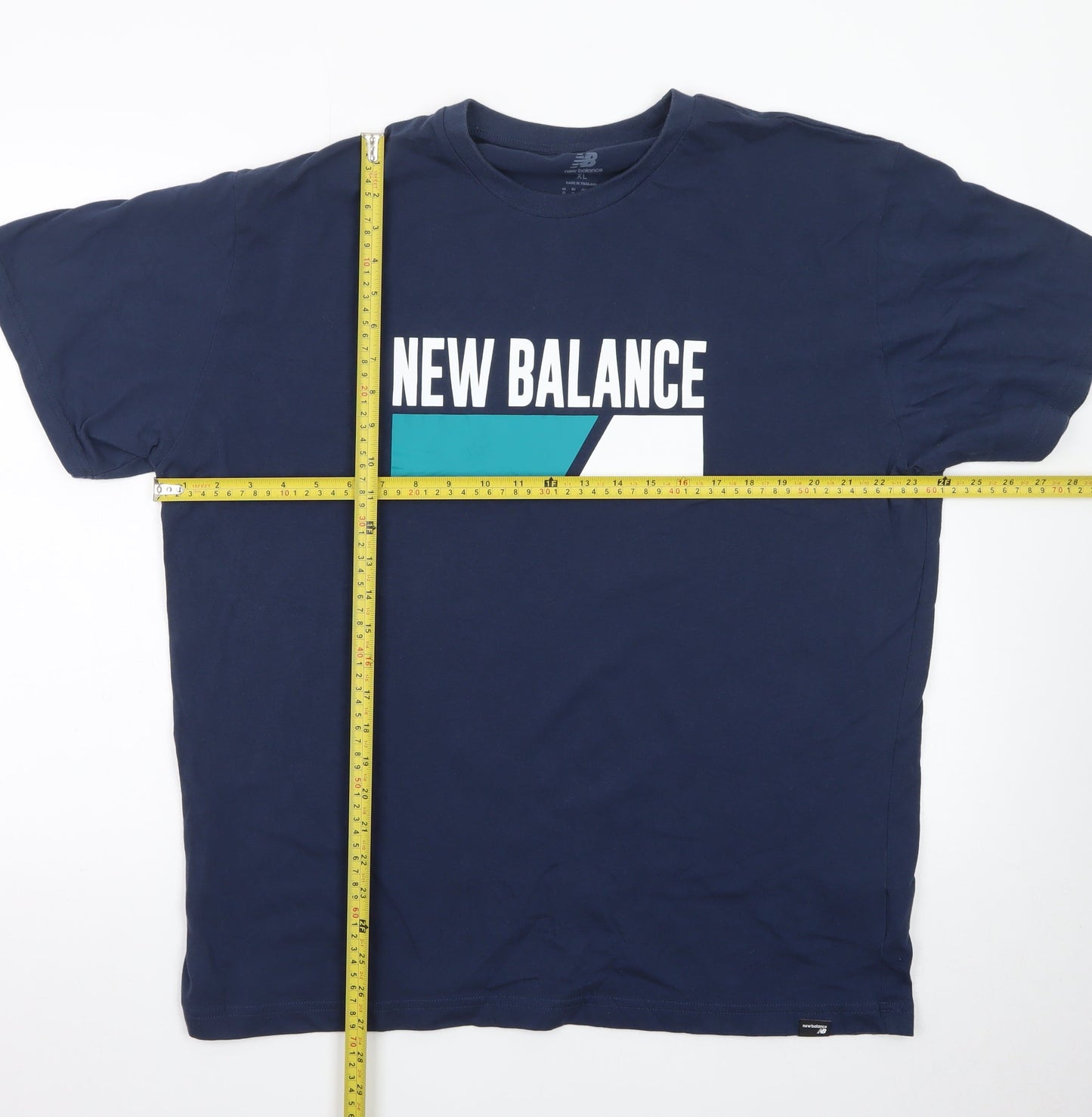 New Balance Men's Navy Blue XL Graphic Cotton Crew Neck T-Shirt