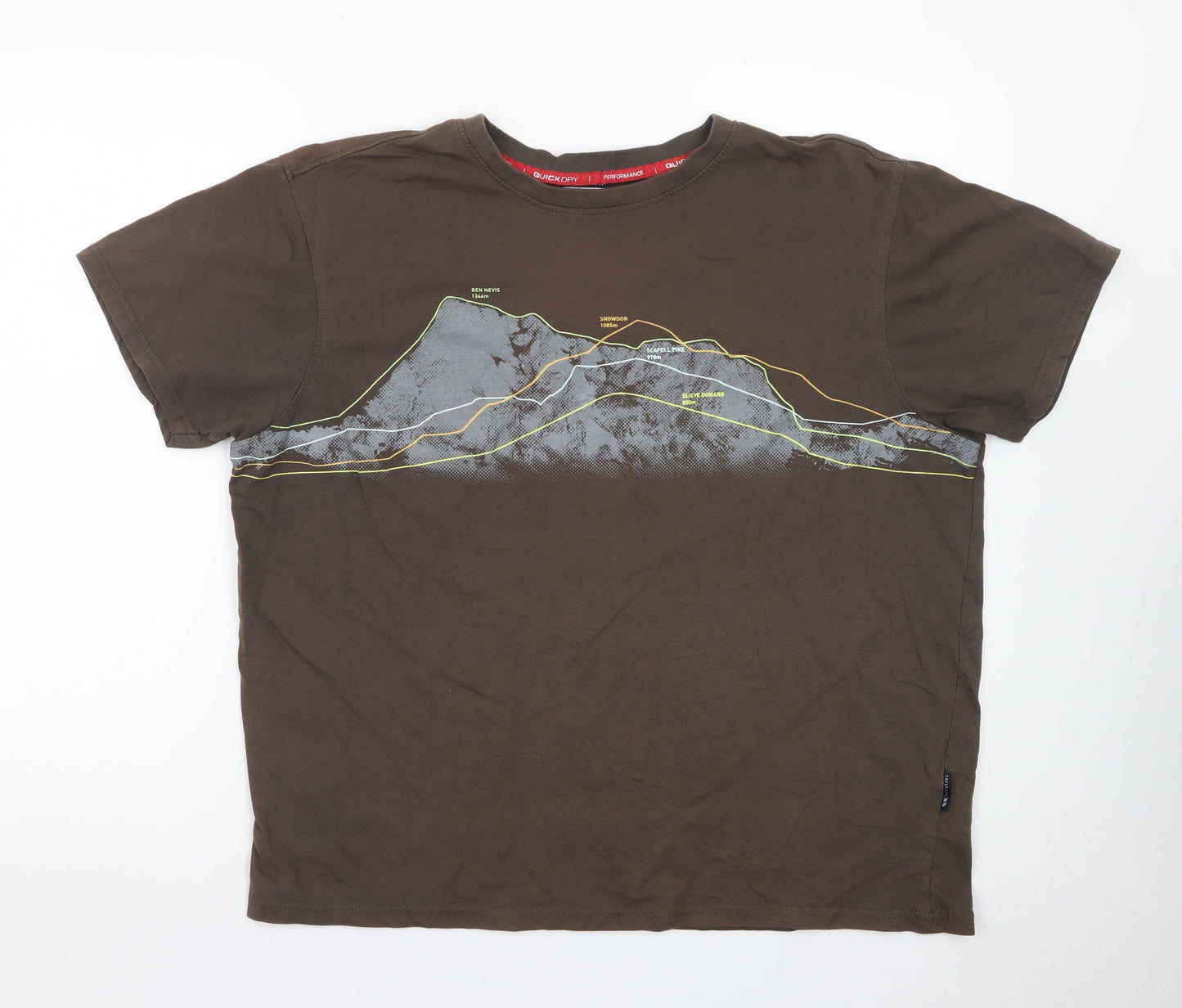 Trespass Mens Brown Quick Dry Outdoor Performance T-Shirt XL