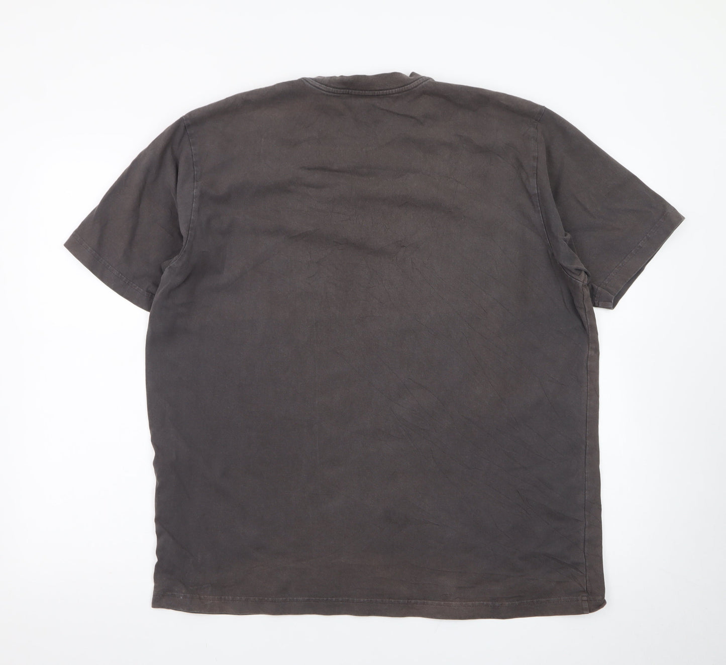 Stussy Men's Brown Cotton Crew Neck Short Sleeve T-Shirt L