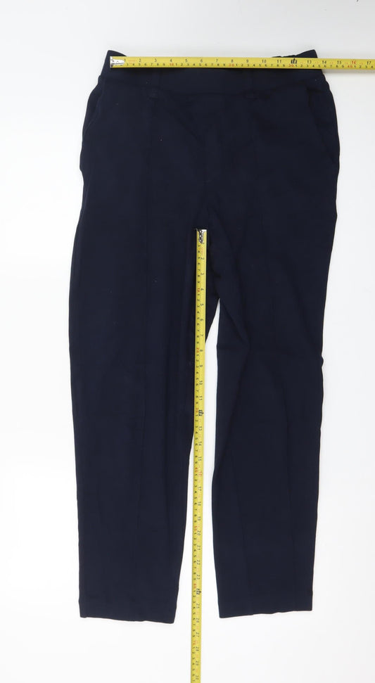Lands' End Men's Blue Chino Trousers M Regular Fit Straight Leg