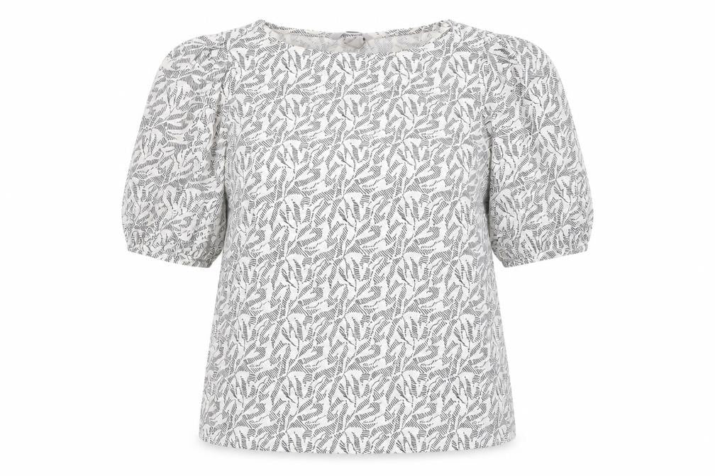 H&M Women’s White Floral Puff Sleeve Blouse Size S
