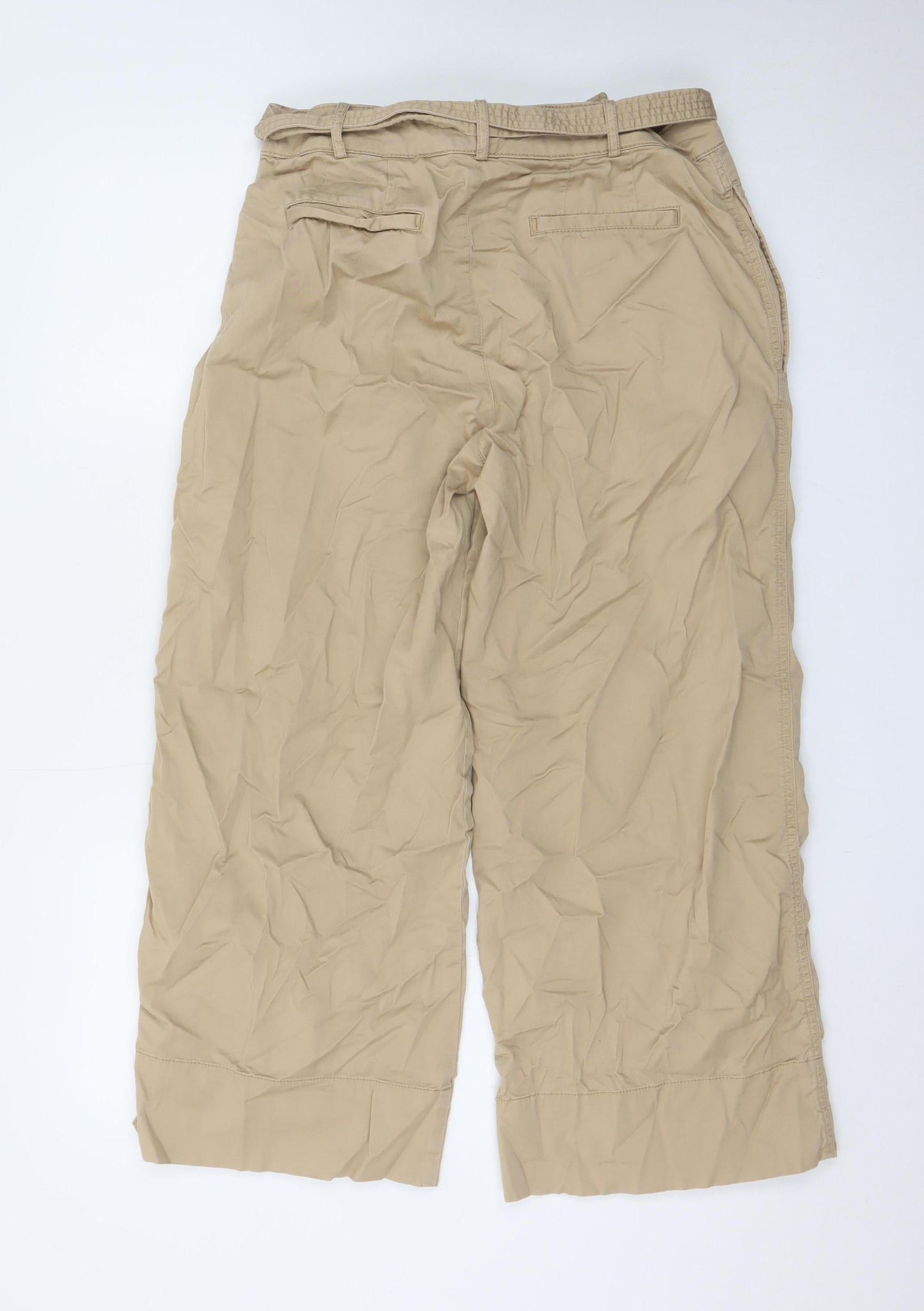 Lauren Ralph Lauren Women Beige Wide-Leg Chino Trousers Size 10