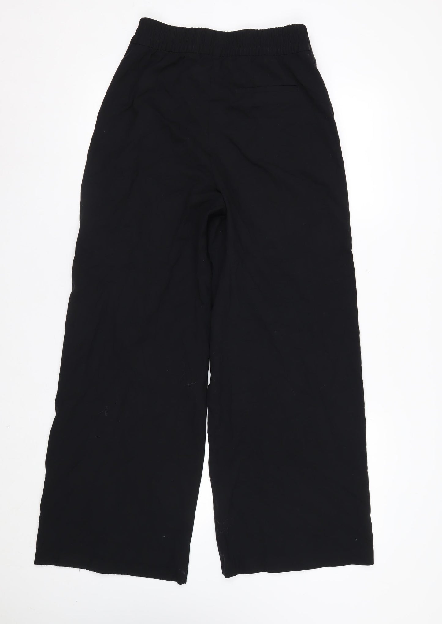 Marks and Spencer Women’s Black Size 8 Wide-Leg Cropped Trousers
