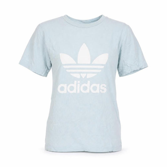 Adidas Women's Blue Basic Logo T-Shirt UK 8 Short Sleeve Cotton