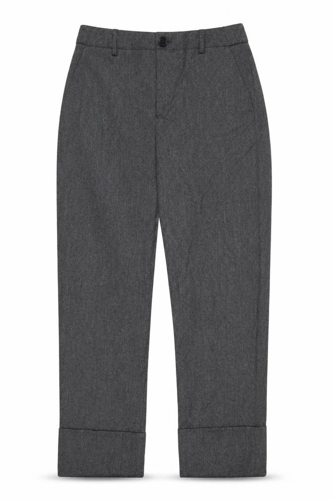 Zara Women Grey Straight Leg Trousers Size 8 Elastic Waist Workwear