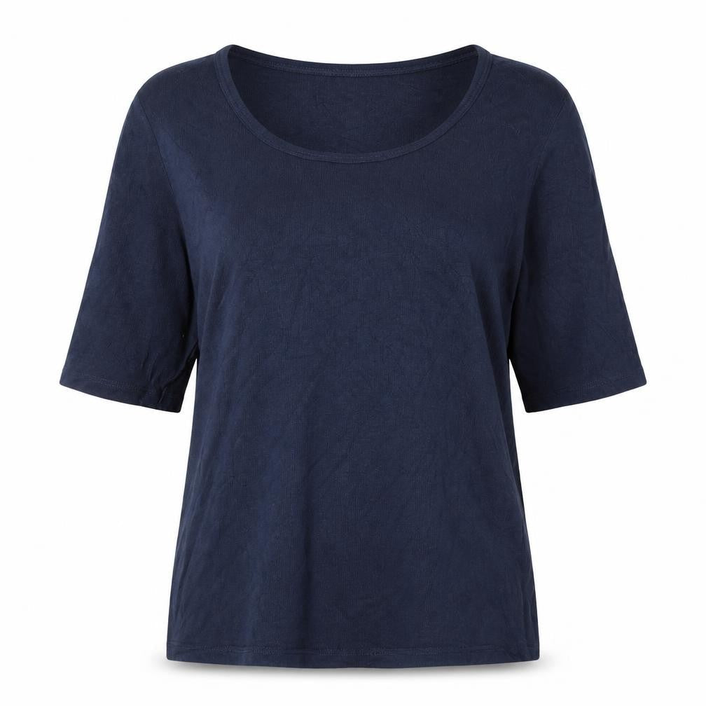 Joie Womens Blue Basic Scoop Neck Short Sleeve Jersey T-Shirt Size L