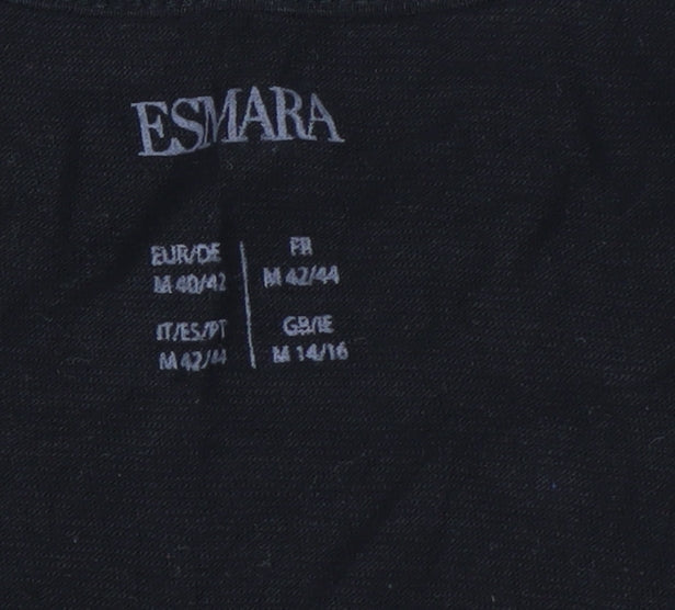 Esmara Women Black Beaded Scoop Neck Tank Top Size 14/16