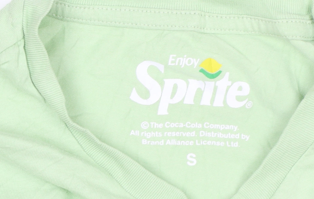 Sprite Green Graphic Print Men's Small Cotton T-Shirt